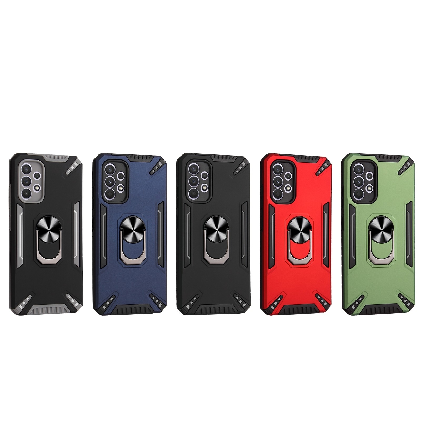 Θήκη Samsung Galaxy A32 4G Μαύρη Με Σταντ PC + TPU Protective Case with Ring Holder Black