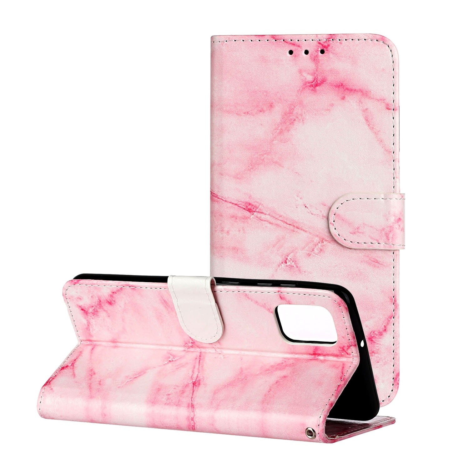 Samsung Galaxy A32 4G Θήκη Βιβλίο Μάρμαρο Colored Drawing Pattern Horizontal Flip Case Pink Marble