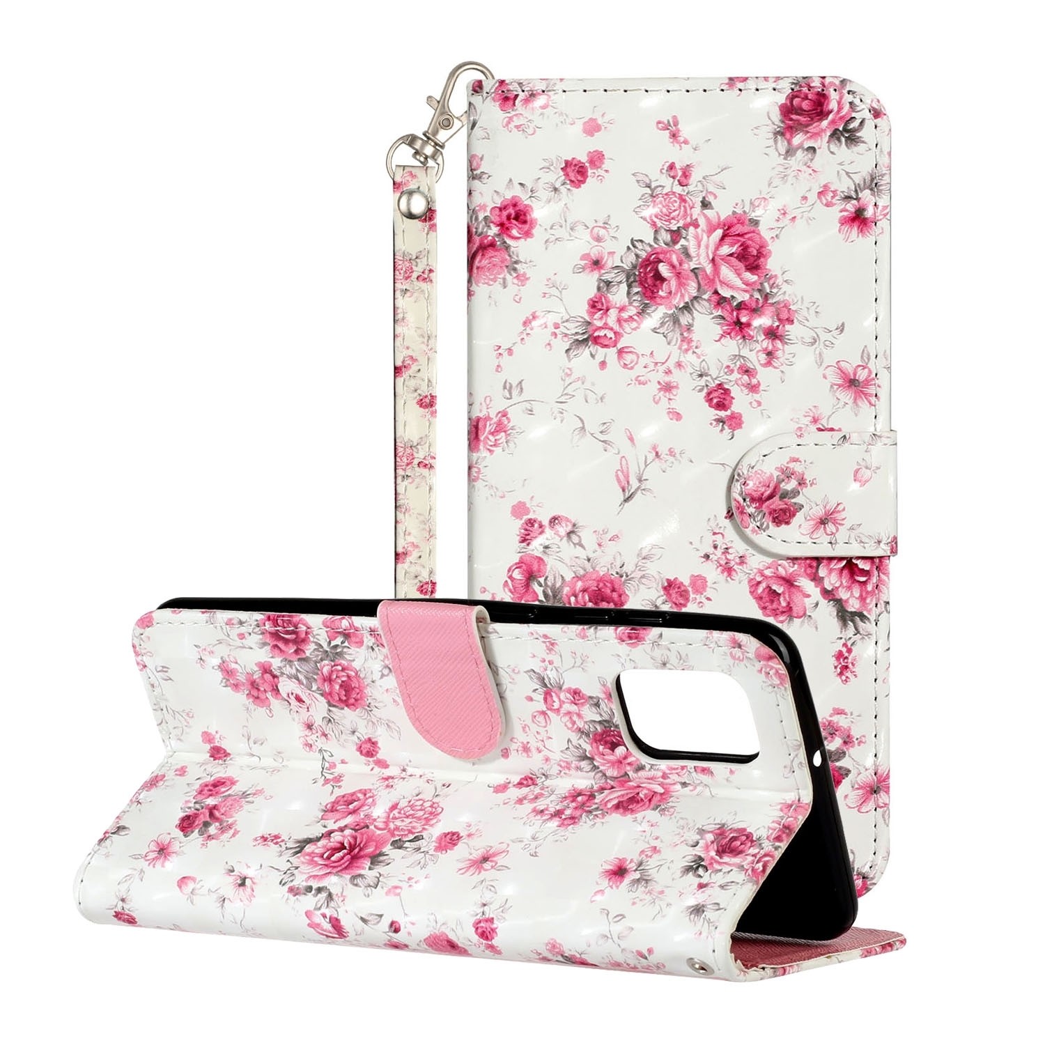 Θήκη Samsung Galaxy A32 4G Βιβλίο Ροζ Τριαντάφυλλα 3D Pattern Horizontal Flip Case Rose Flower