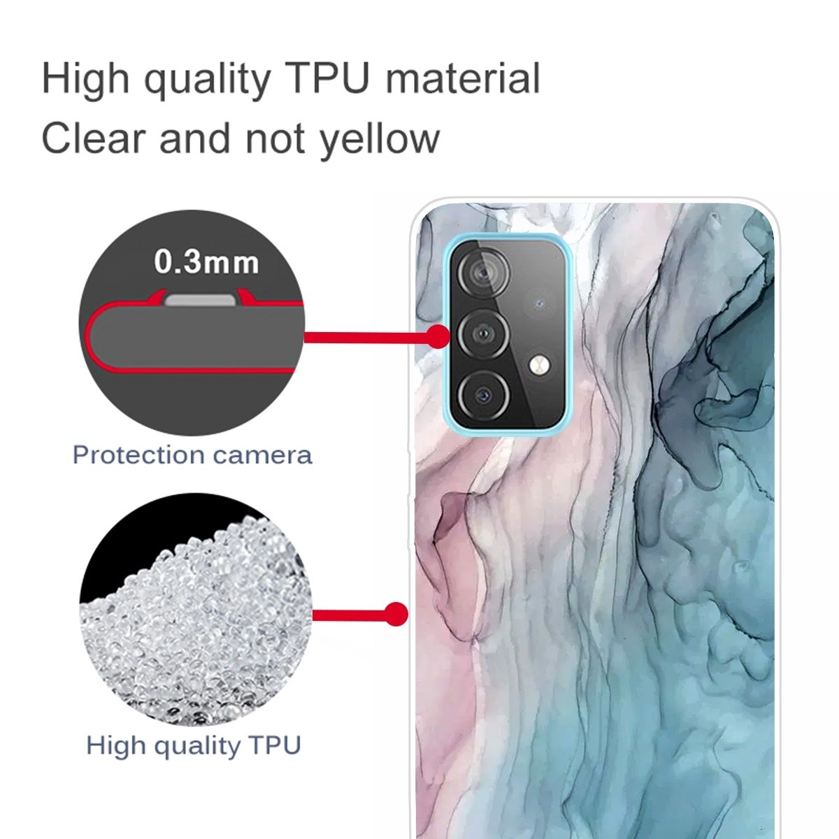 Samsung Galaxy A72 4G / A72 5G Θήκη Σιλικόνης Μάρμαρο Marble Shockproof TPU Protective Case Grey