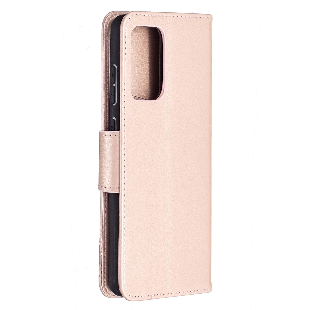 Samsung Galaxy A72 4G / A72 5G Θήκη Βιβλίο Ροζ-Χρυσό Πεταλούδες Two Butterflies Embossing Pattern Horizontal Flip Case Rose Gold
