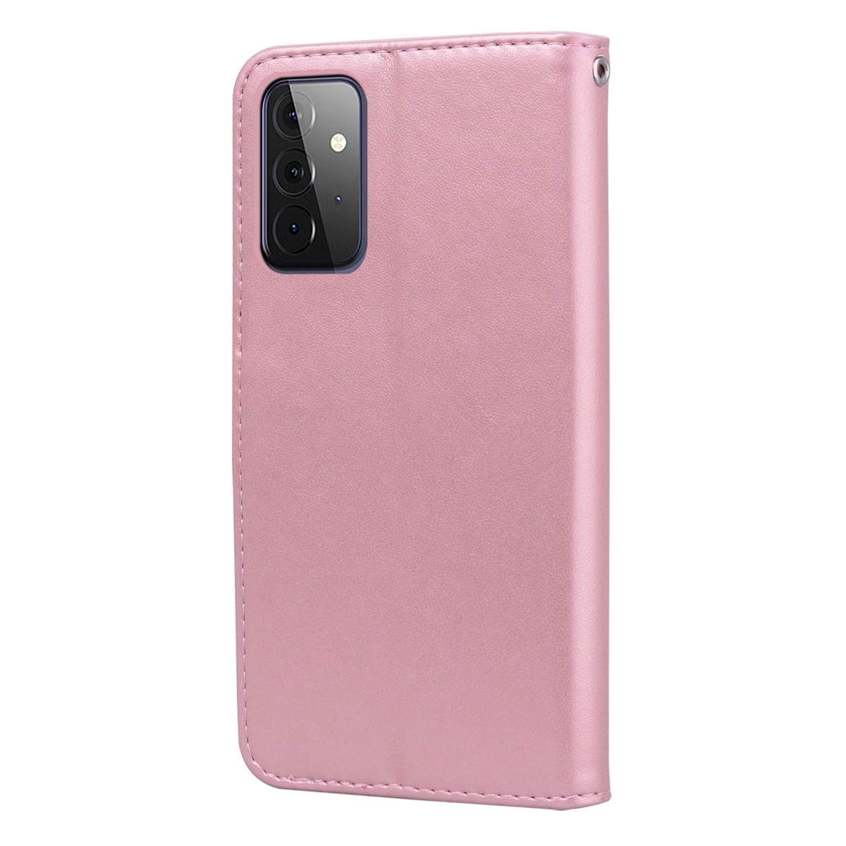 Samsung Galaxy A72 4G / A72 5G Θήκη Βιβλίο Ροζ - Χρυσό Τριαντάφυλλο Rose Embossed Horizontal Flip Case Rose Gold