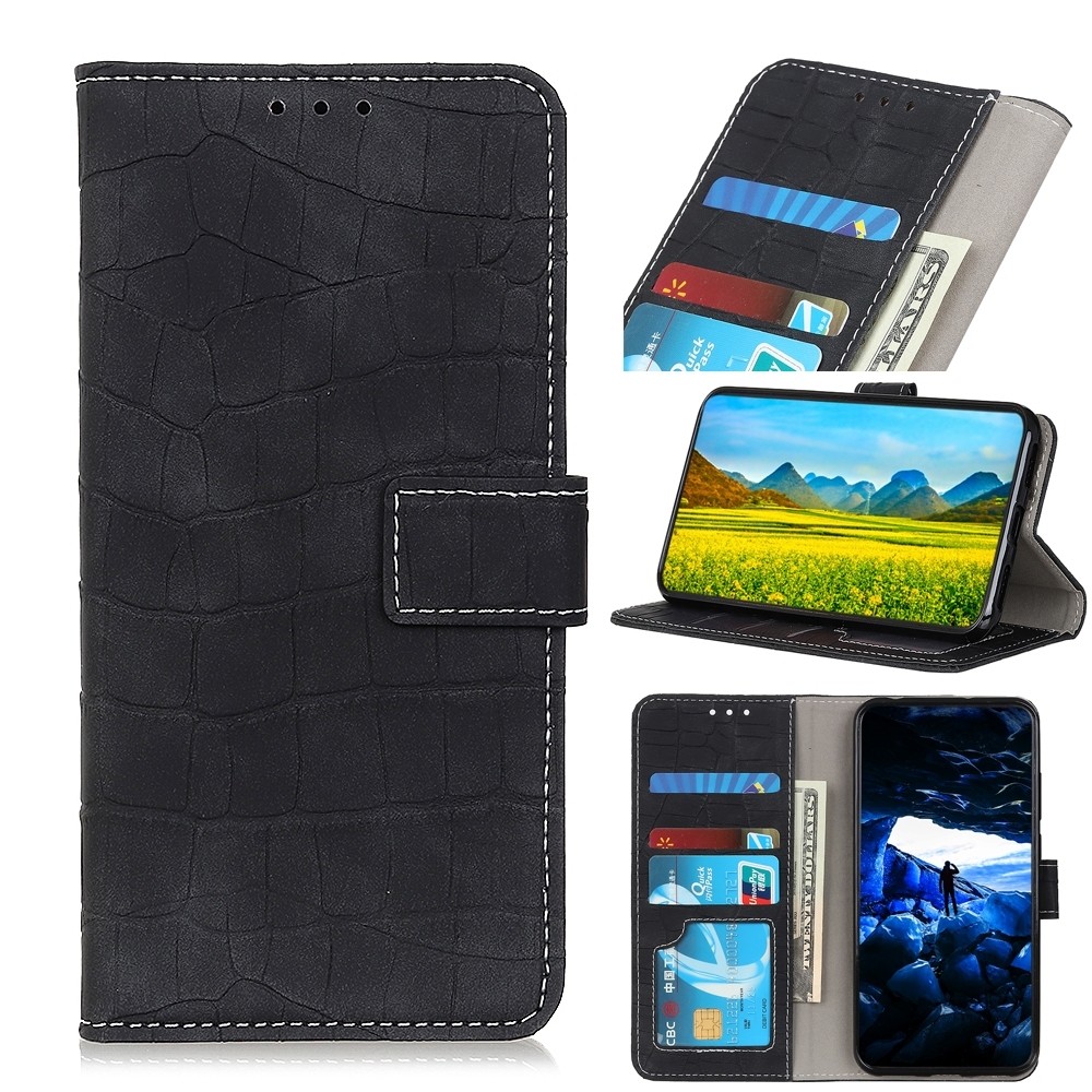Θήκη Samsung Galaxy A22 4G / M32 4G Crocodile Βιβλίο Μαύρο Texture Horizontal Flip Leather Case Black