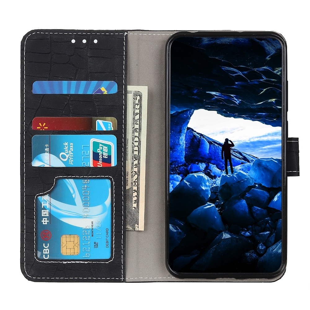 Θήκη Samsung Galaxy A22 4G / M32 4G Crocodile Βιβλίο Μαύρο Texture Horizontal Flip Leather Case Black