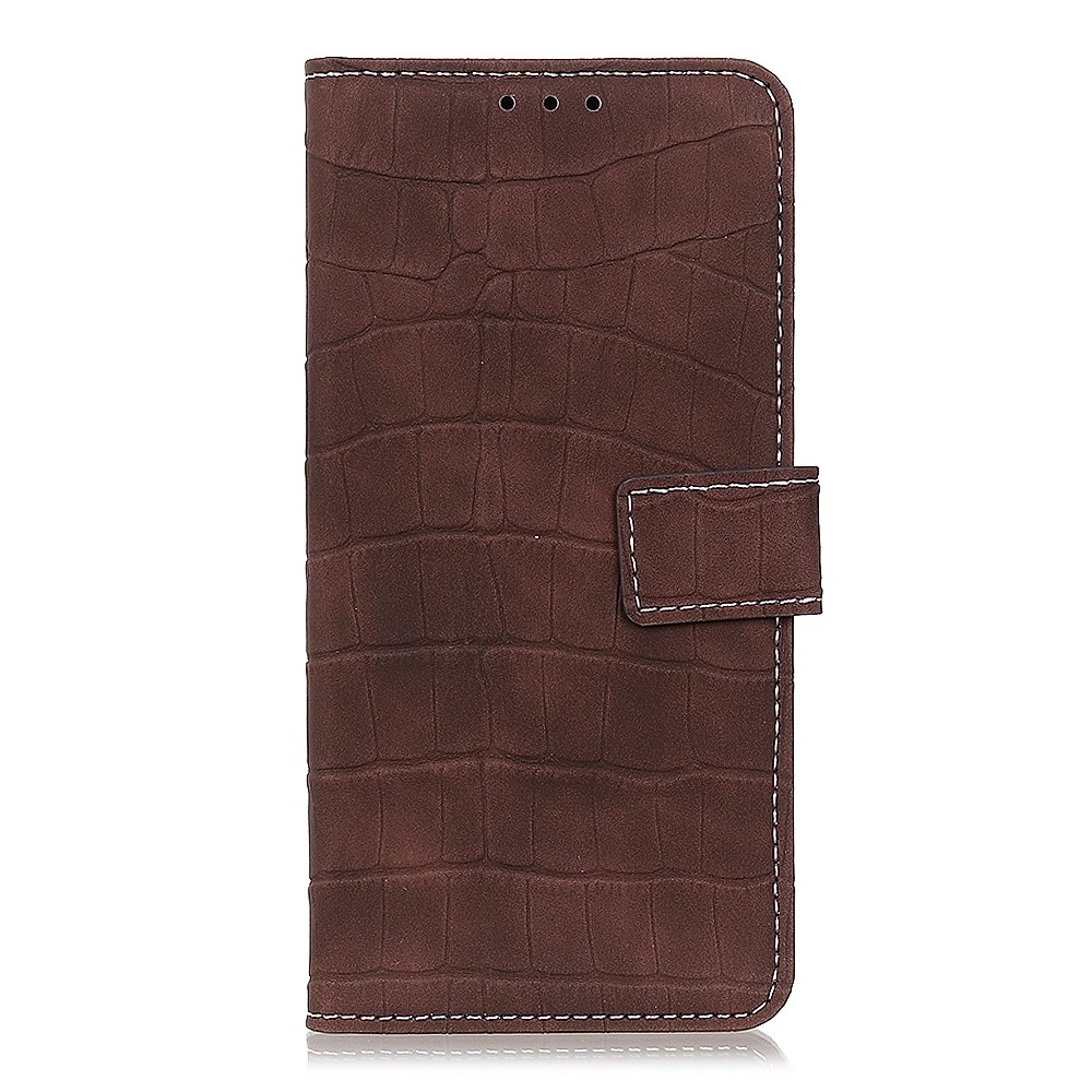Θήκη Samsung Galaxy A22 4G / M32 4G Crocodile Βιβλίο Καφέ Texture Horizontal Flip Leather Case Brown