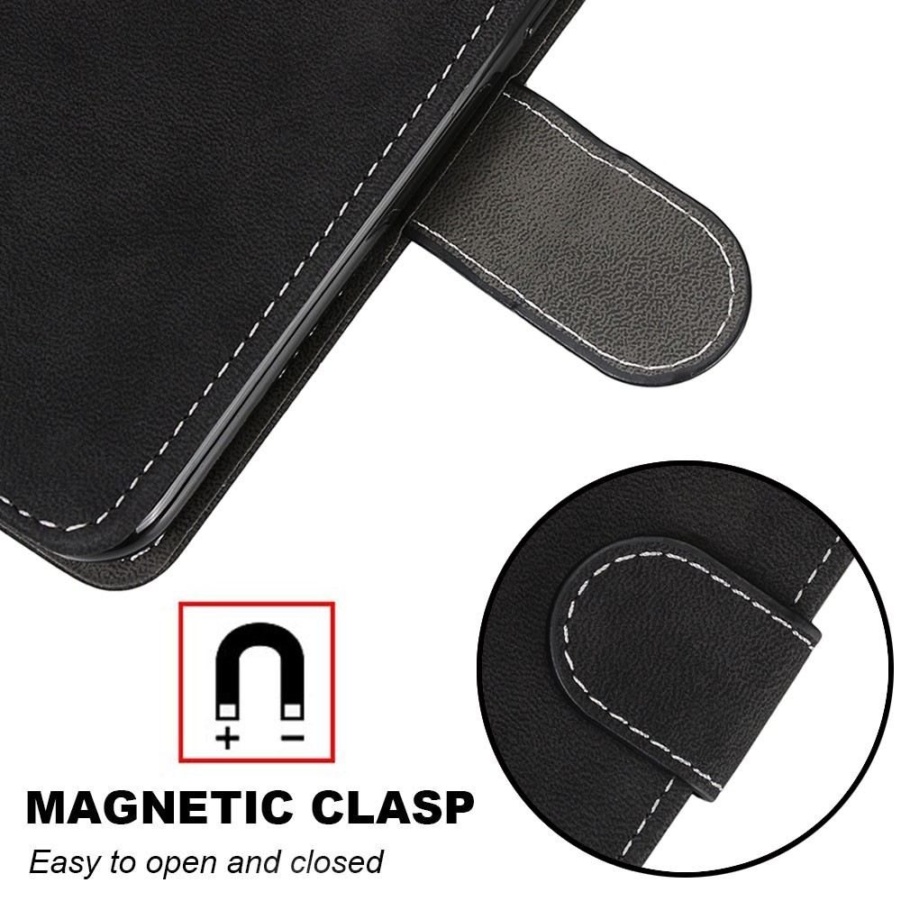 Θήκη Samsung Galaxy A22 4G / M32 4G Βιβλίο Μαύρο Retro Frosted Horizontal Flip PU Leather Case With Holder & Card Black
