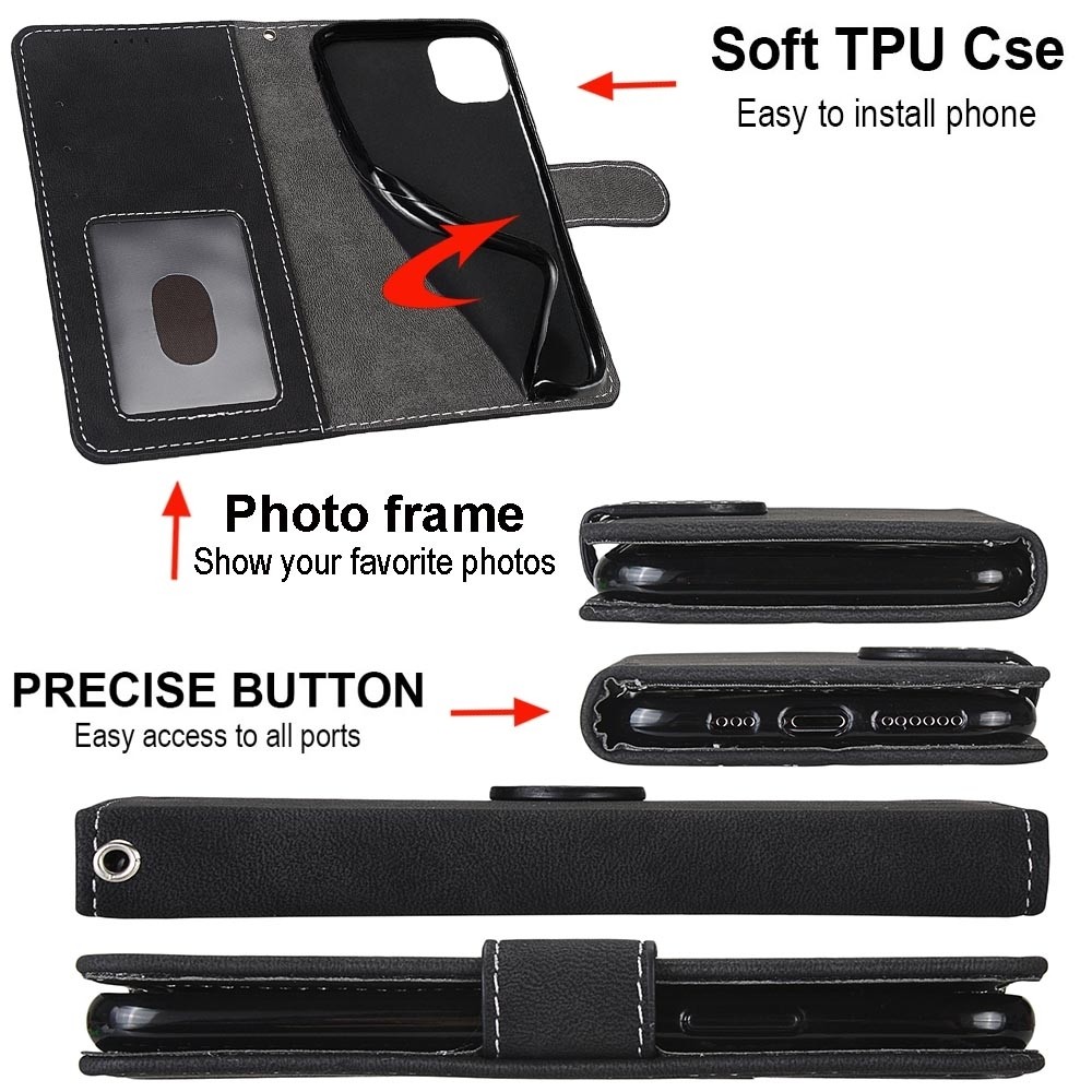 Θήκη Samsung Galaxy A22 4G / M32 4G Βιβλίο Μαύρο Retro Frosted Horizontal Flip PU Leather Case With Holder & Card Black