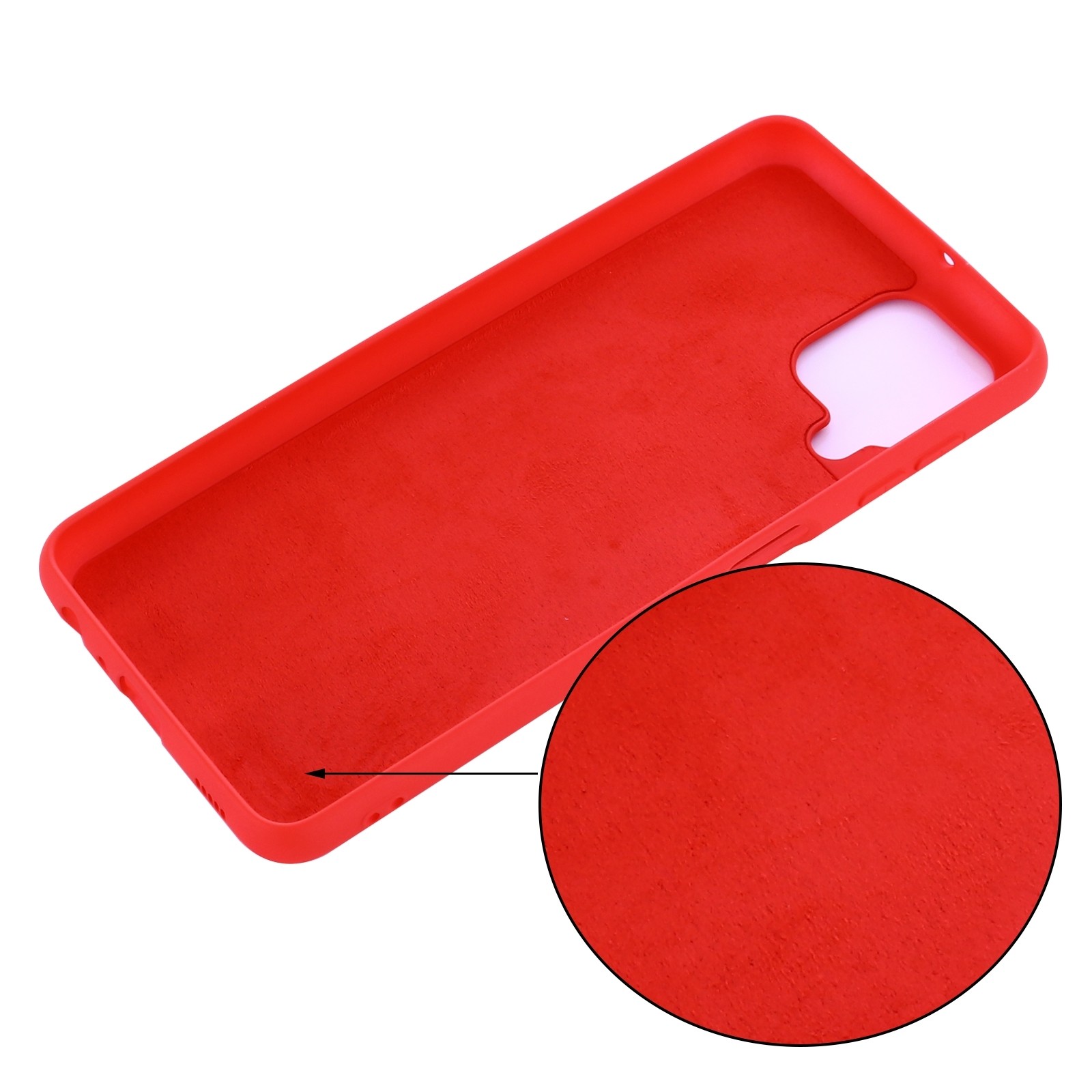 Θήκη Samsung Galaxy A22 4G / M32 4G Σιλικόνης Κόκκινη Solid Color Liquid Silicone Shockproof Case Red