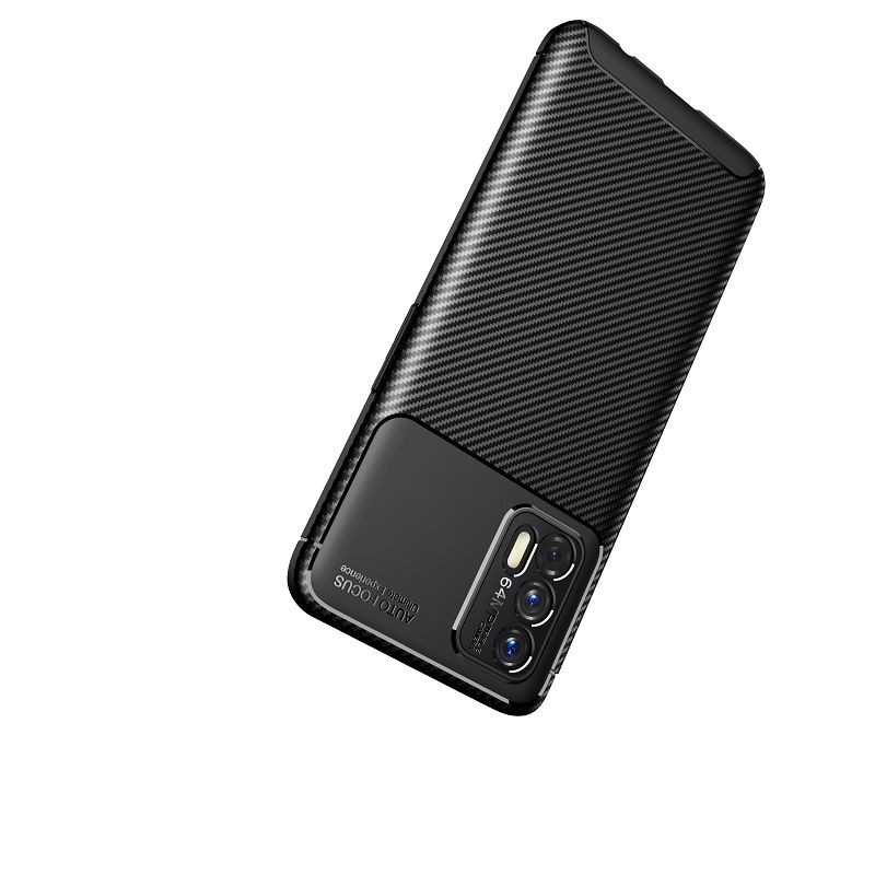 Θήκη Realme GT 5G Σιλικόνης Μπλε Carbon Fiber Texture Shockproof TPU Case Blue