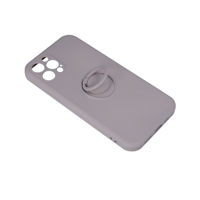 iPhone 13 Pro Max Θήκη Σιλικόνης Απαλό Γκρι Finger Grip Case Light Grey
