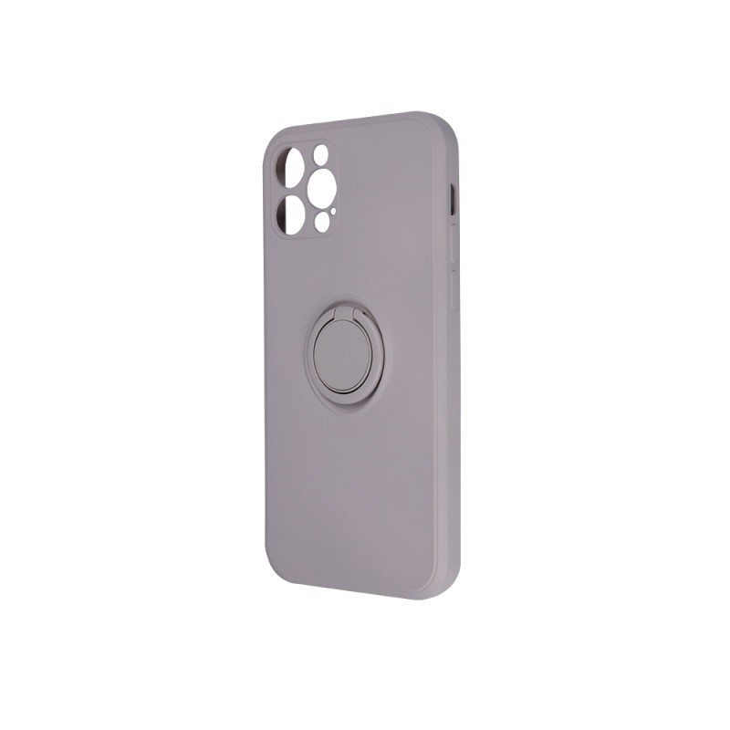 iPhone 13 Pro Max Θήκη Σιλικόνης Απαλό Γκρι Finger Grip Case Light Grey