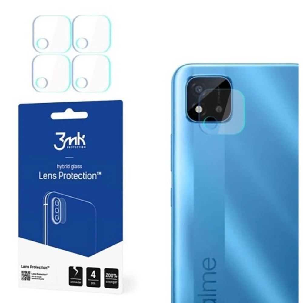 Realme C11 2021 / C20 Προστασία Κάμερας 3MK 7H Hybrid Glass Lens Protection 4 pcs Tempered Glass