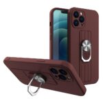 Samsung Galaxy A32 5G Θήκη Σιλικόνης Καφέ Ring Case Silicone Case with Finger Grip and Stand Coffe