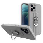 Samsung Galaxy A32 5G Θήκη Σιλικόνης Ασημί Ring Case Silicone Case with Finger Grip and Stand Silver