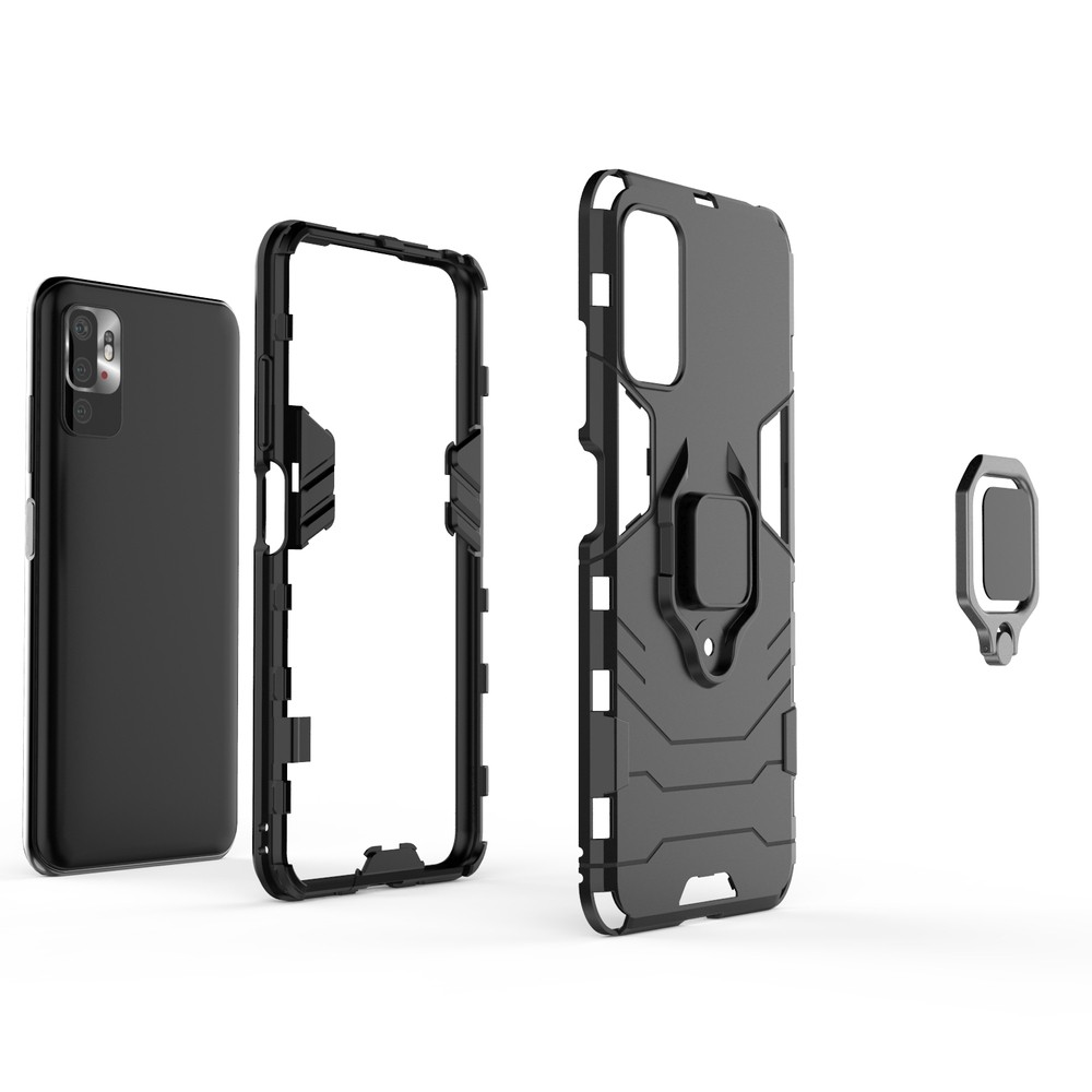 Xiaomi Redmi Note 10 5G / Poco M3 Pro 5G Σκληρή Θήκη Με Σταντ Μπλε Ring Armor Case Blue