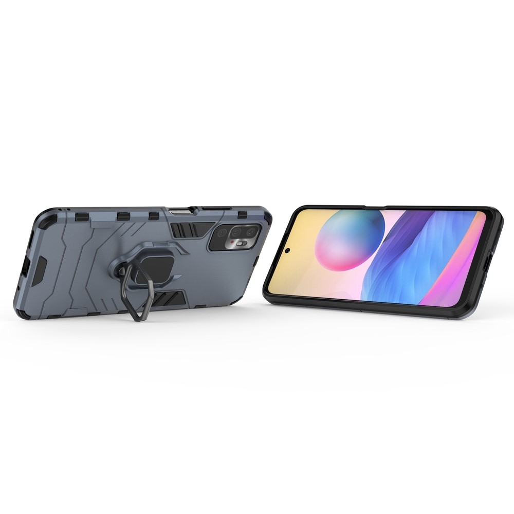Xiaomi Redmi Note 10 5G / Poco M3 Pro 5G Σκληρή Θήκη Με Σταντ Μπλε Ring Armor Case Blue