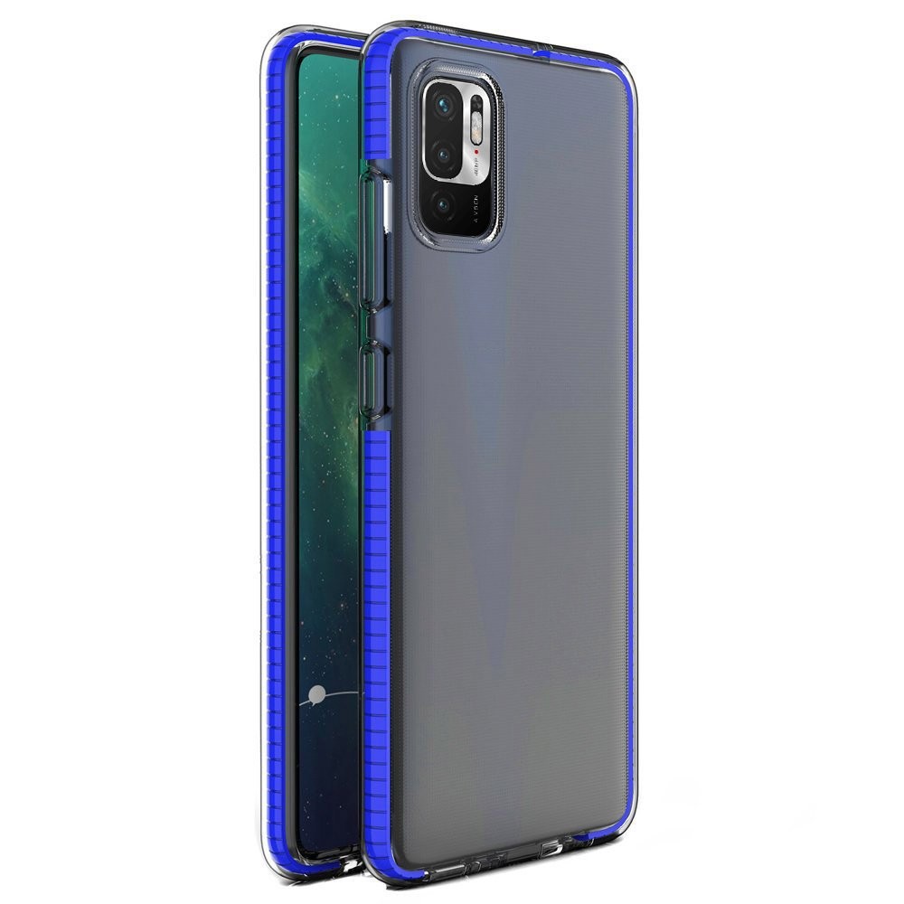 Xiaomi Redmi Note 10 5G / Poco M3 Pro 5G Θήκη Σιλικόνης Διάφανη - Σκούρο Μπλε Spring TPU Back Cover Case with Frame