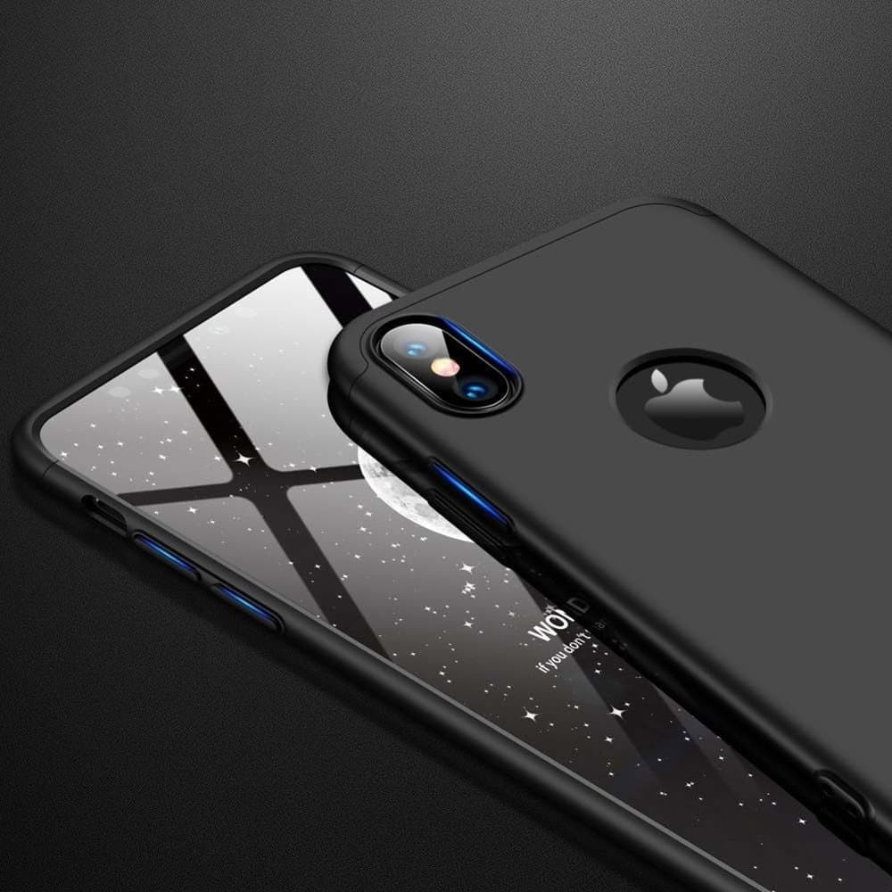 iPhone XS Max Σκληρή Θήκη Μαύρη GKK Full Coverage Protective Hard Case With Hole Black