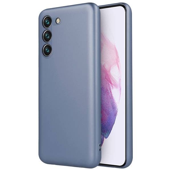 Samsung Galaxy S22 5G Θήκη Σιλικόνης Απαλό Μπλε Metallic Silicone Case Light Blue