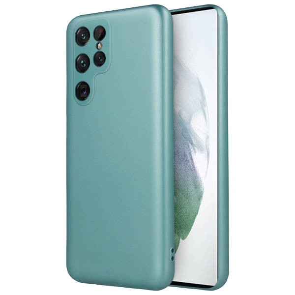Samsung Galaxy S22 Ultra 5G Θήκη Σιλικόνης Πράσινη Metallic Silicone Case Green