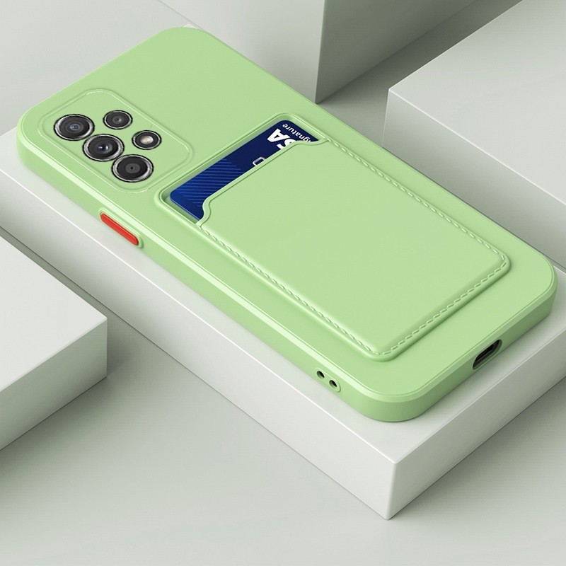 Samsung Galaxy A53 5G Θήκη Σιλικόνης Πράσινη Skin Feel Card Contrast Color Button TPU Phone Case Matcha Green