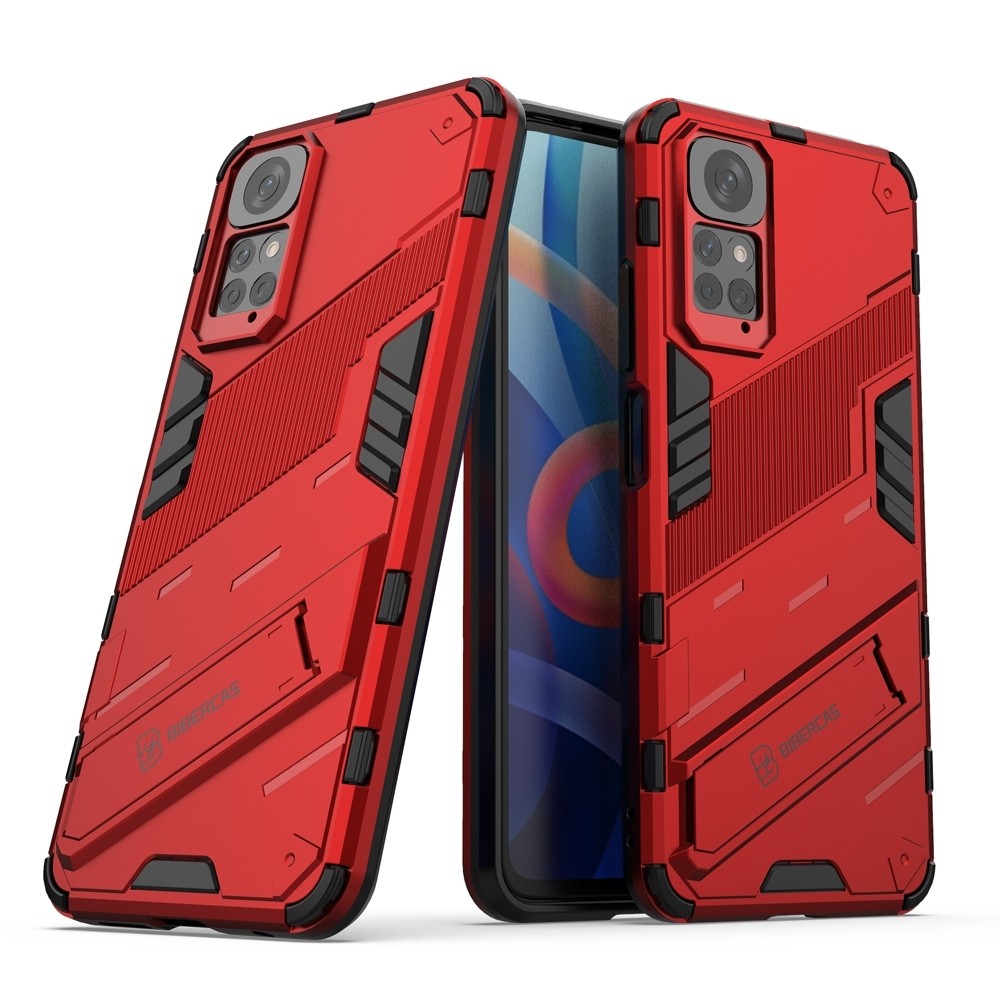 Xiaomi Redmi Note 11 / Note 11S Σκληρή Θήκη Κόκκινη Με Σταντ Punk Armor 2 in 1 PC + TPU Shockproof Case with Holder Red