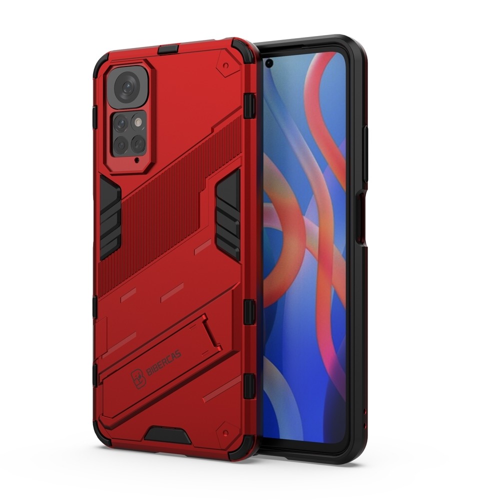 Xiaomi Redmi Note 11 / Note 11S Σκληρή Θήκη Κόκκινη Με Σταντ Punk Armor 2 in 1 PC + TPU Shockproof Case with Holder Red