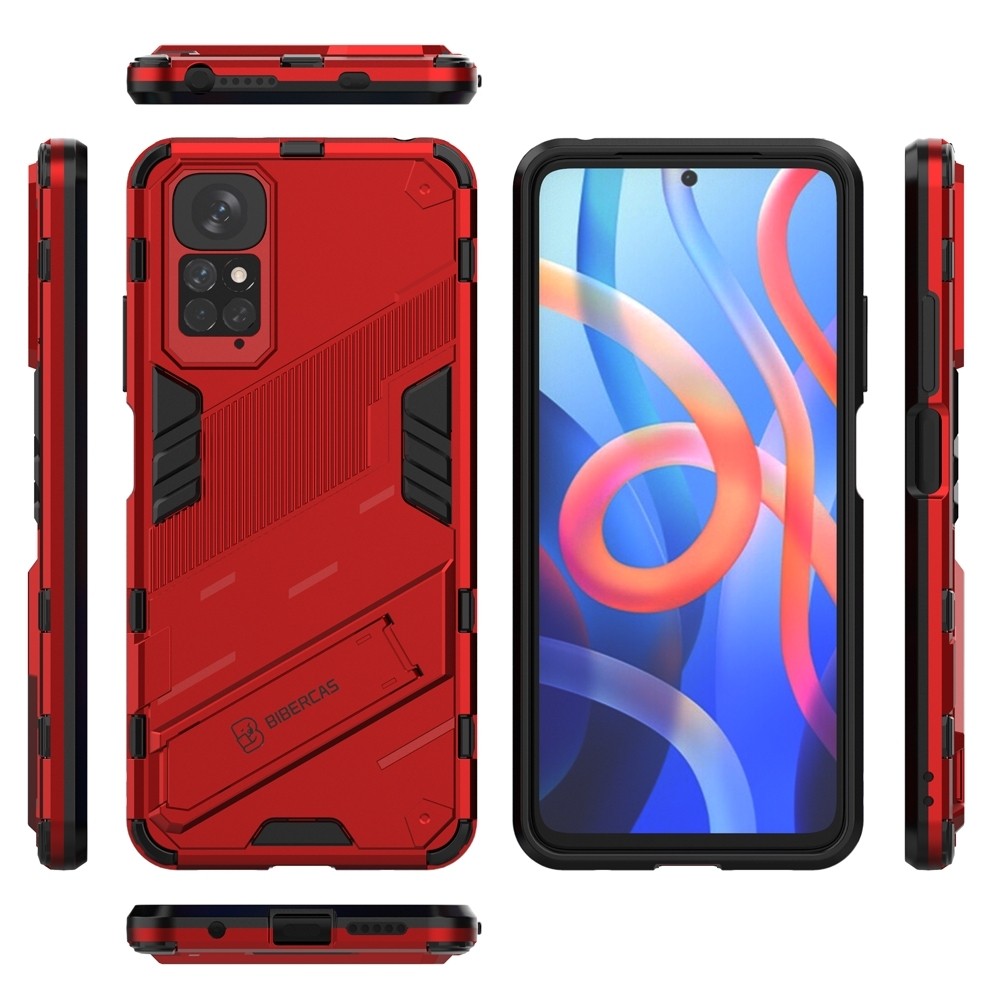 Xiaomi Redmi Note 11 / Note 11S Σκληρή Θήκη Κόκκινη Με Σταντ Punk Armor 2 in 1 PC + TPU Shockproof Case with Holder Red