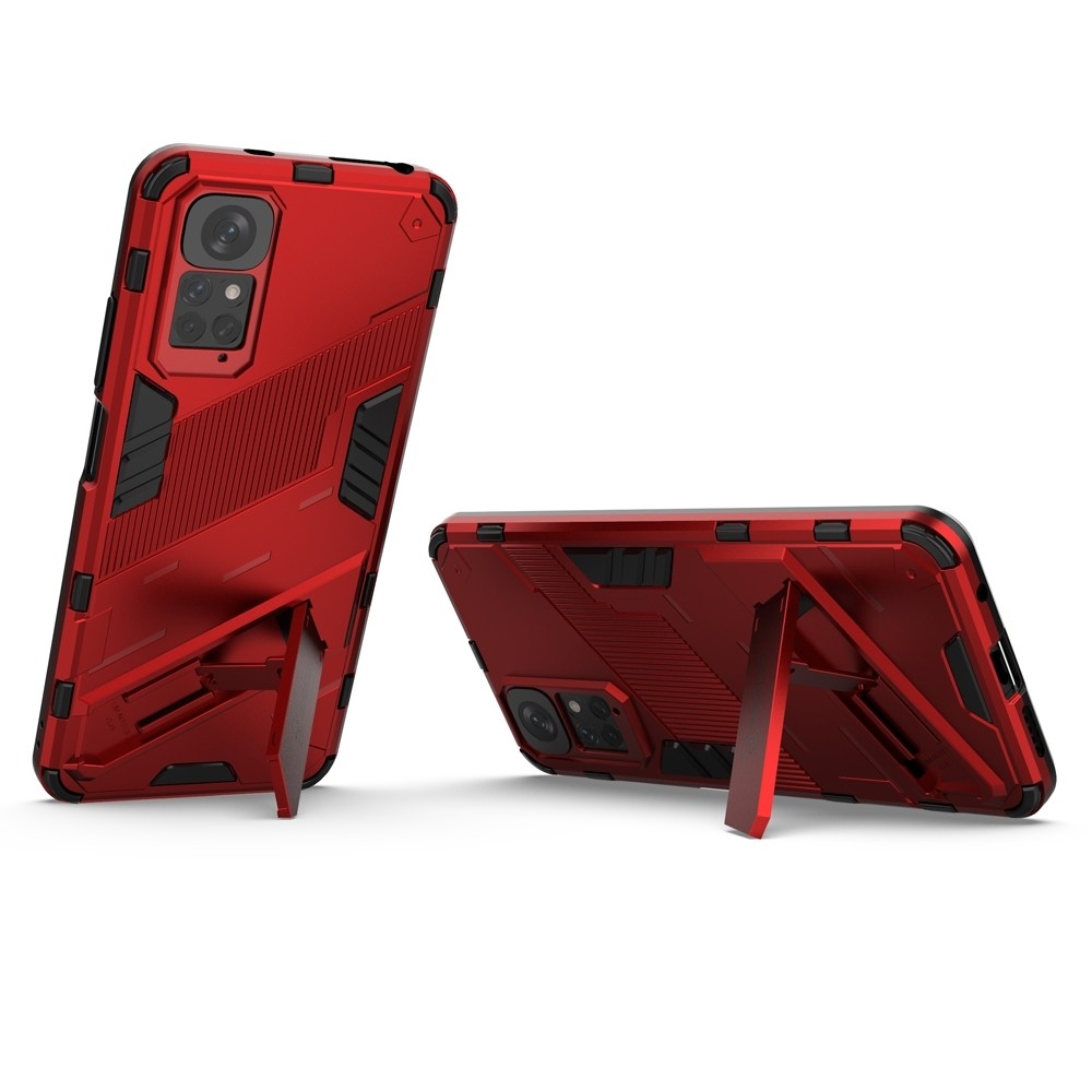 Xiaomi Redmi Note 11 / Note 11S Σκληρή Θήκη Κόκκινη Με Σταντ Punk Armor 2 in 1 PC + TPU Shockproof Case with Holder Red