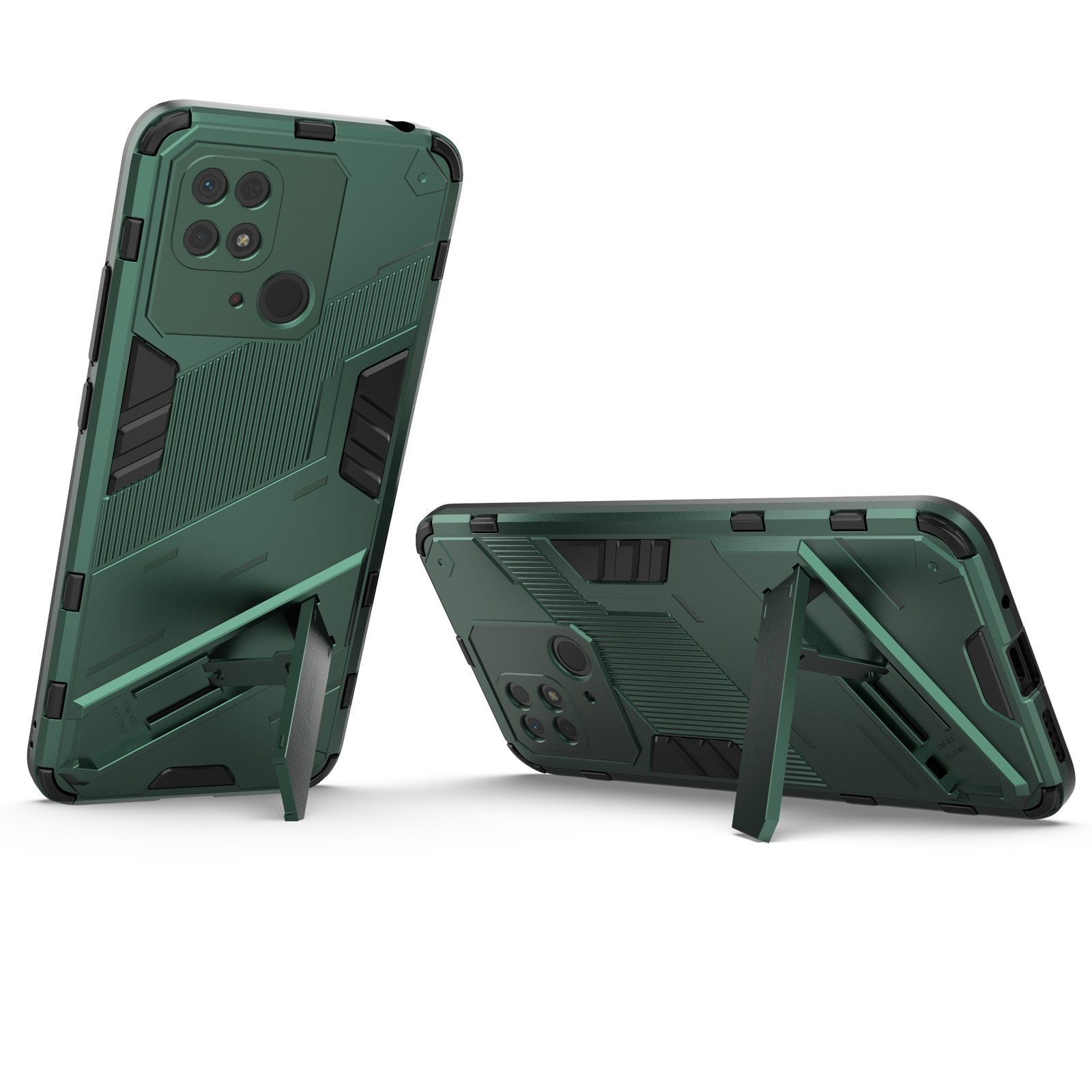 Xiaomi Redmi 10C Σκληρή Θήκη Πράσινη Punk Armor PC + TPU Phone Case with Holder Green