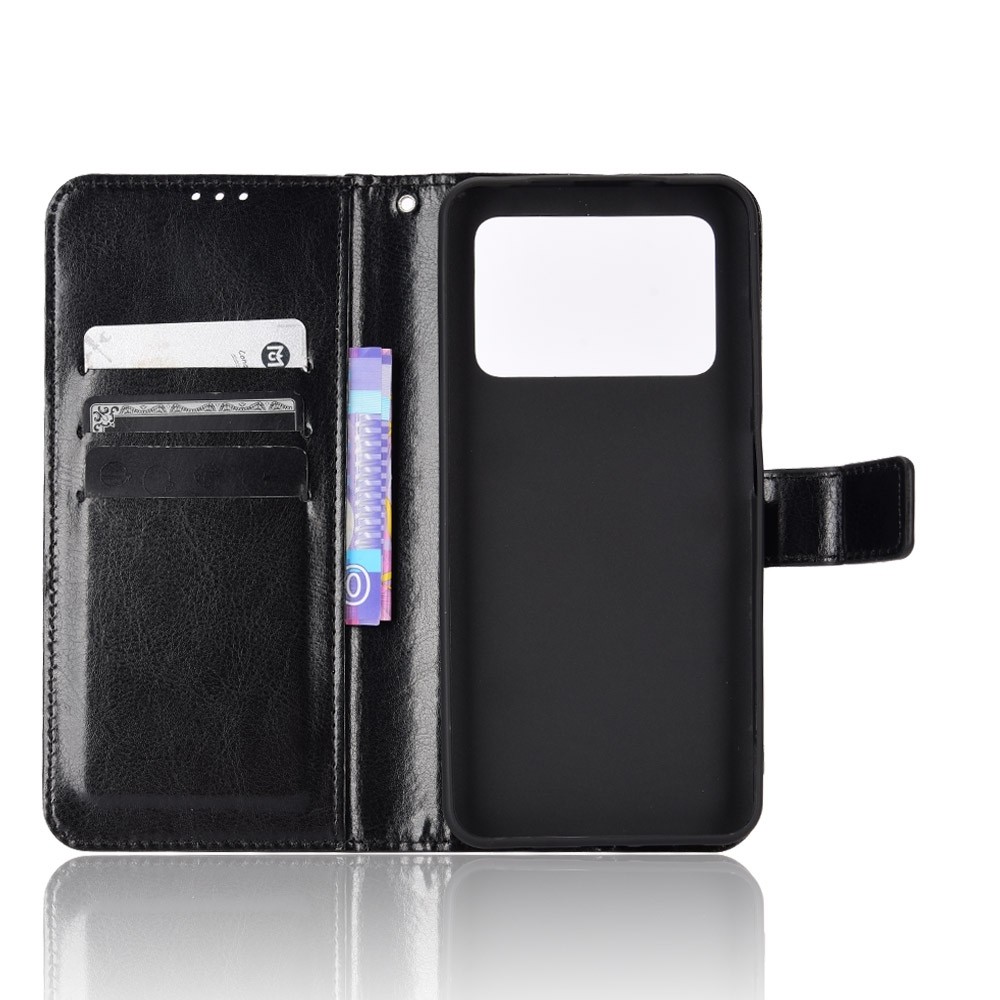 Xiaomi Poco X4 Pro 5G Θήκη Βιβλίο Μαύρο Crazy Horse Texture Horizontal Flip Phone Case Black