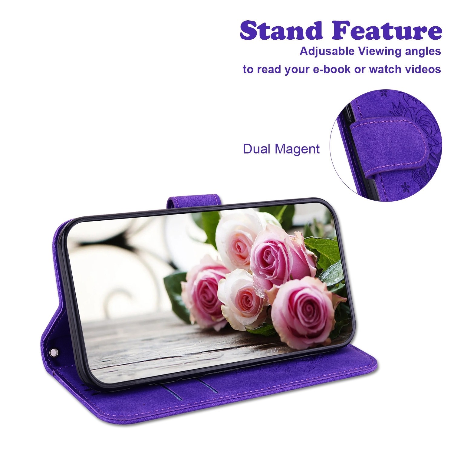 Xiaomi Poco X4 Pro 5G Θήκη Βιβλίο Μωβ Butterfly Rose Embossed Phone Case Purple