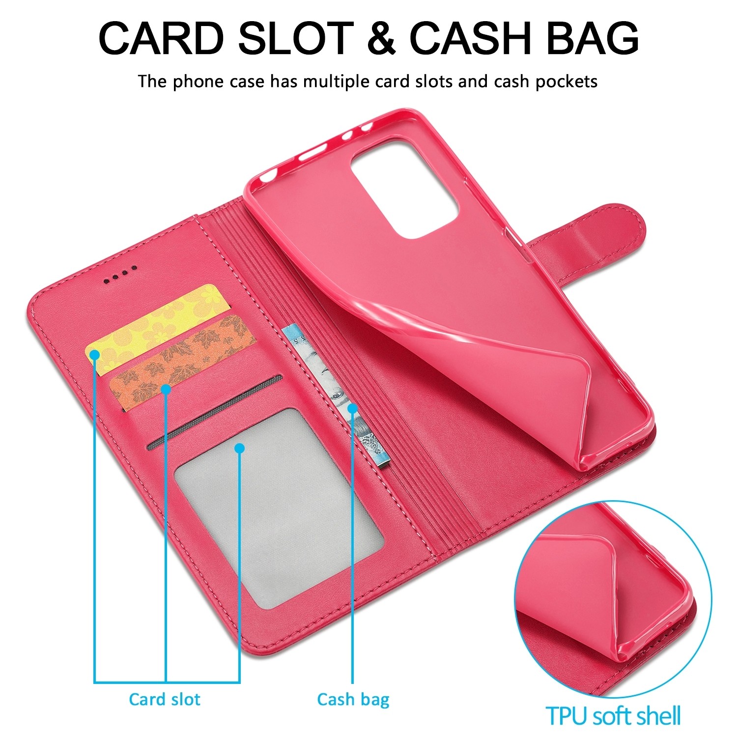 Xiaomi Redmi Note 11 Pro+ 5G Θήκη Βιβλίο Φούξια LC.IMEEKE Calf Texture Phone Case Fuchsia