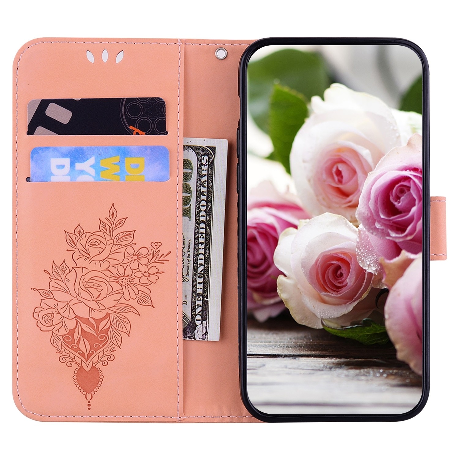 Samsung Galaxy A33 5G Θήκη Βιβλίο Ροζ Butterfly Rose Embossed Phone Case Pink