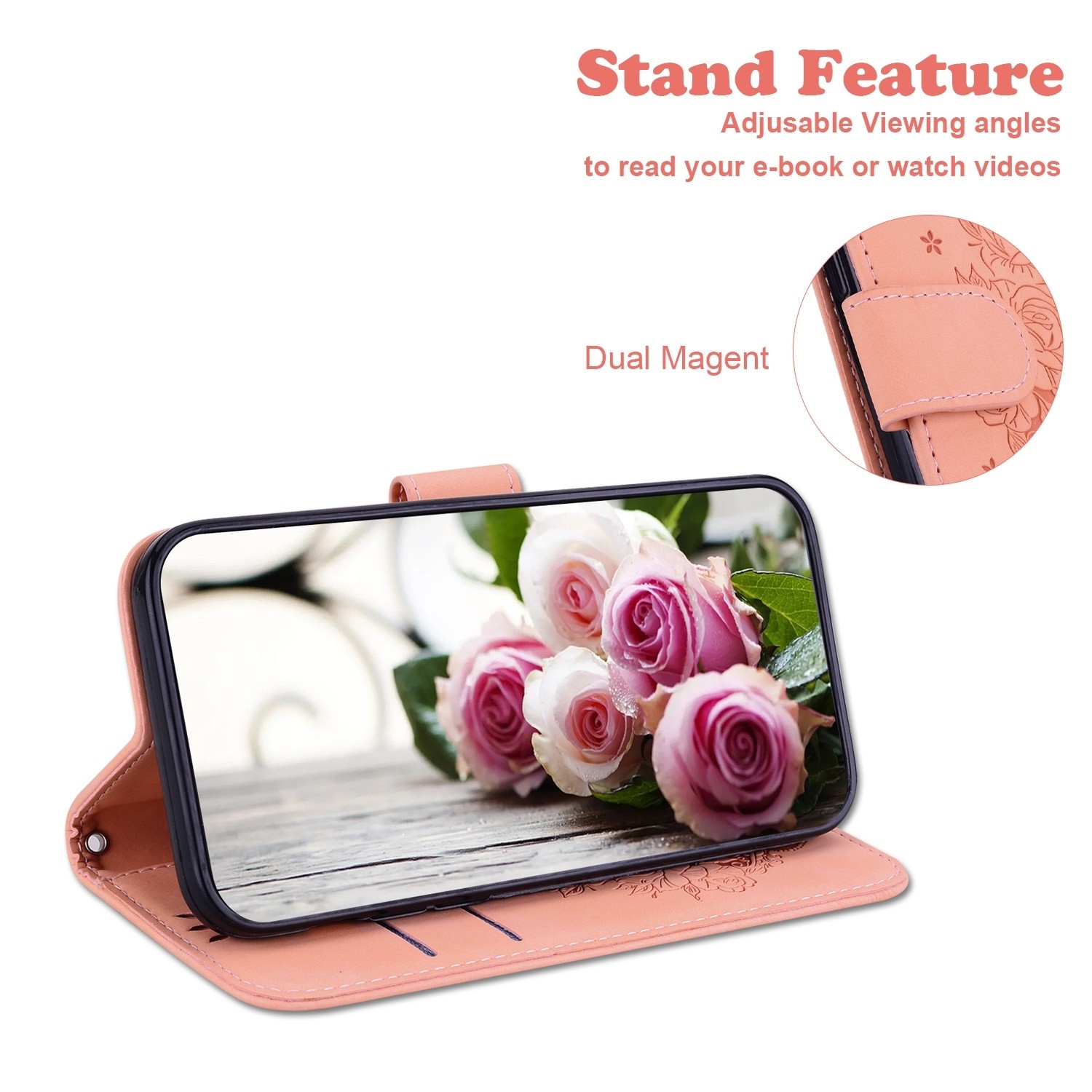 Samsung Galaxy A33 5G Θήκη Βιβλίο Ροζ Butterfly Rose Embossed Phone Case Pink
