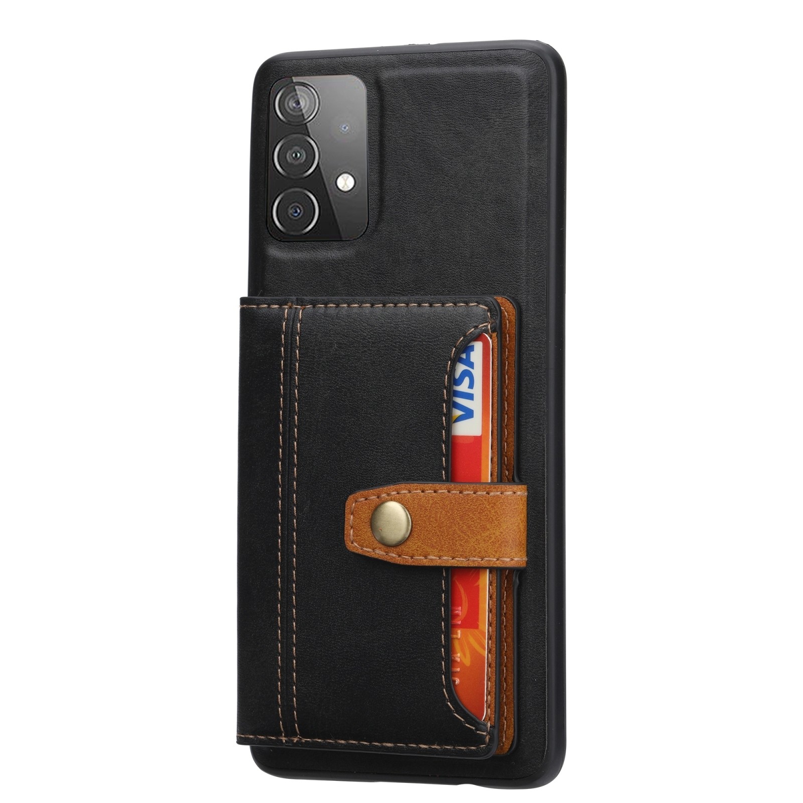 Samsung Galaxy A33 5G Θήκη Μαύρη Calfskin Color Matching TPU + PU Phone Case Black