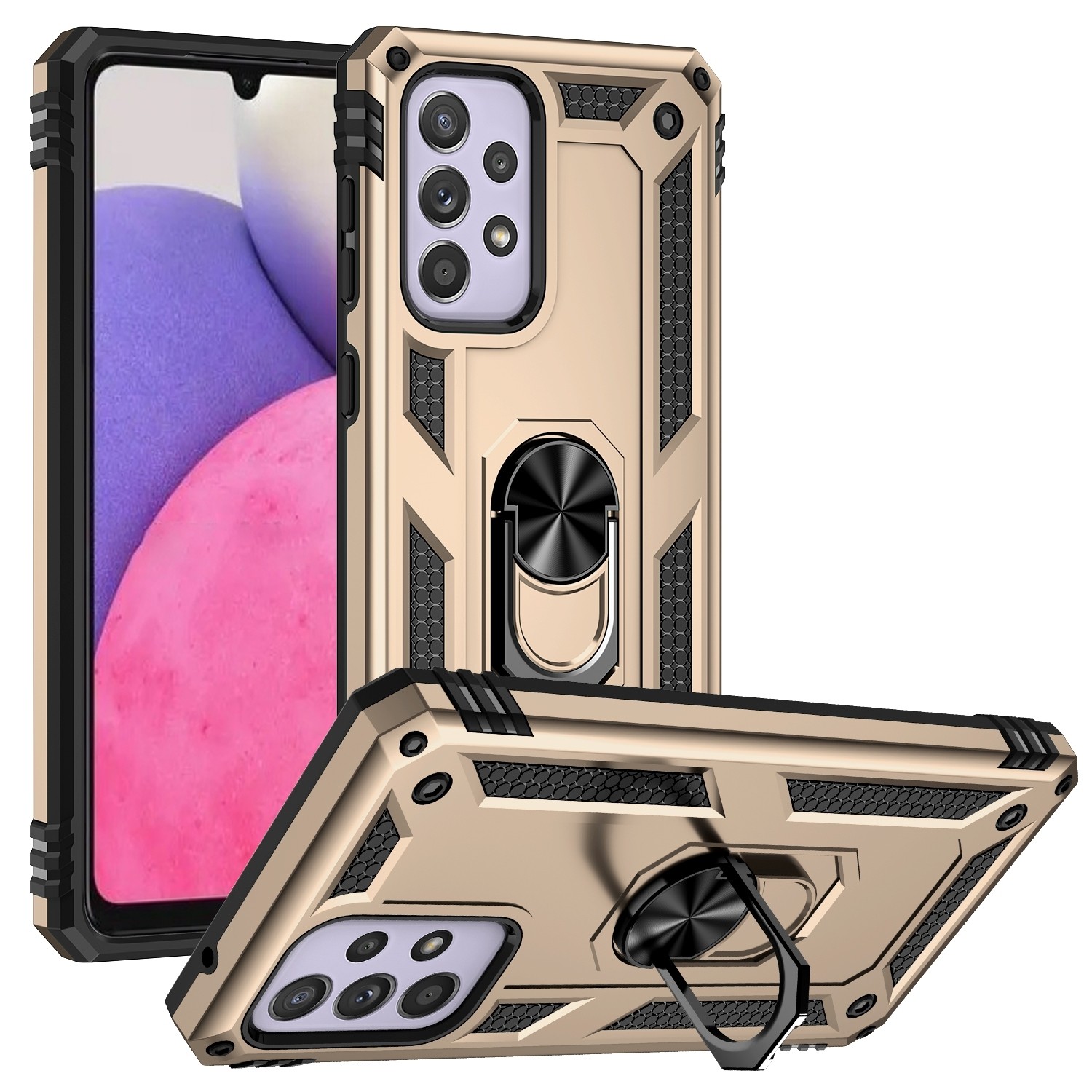 Samsung Galaxy A33 5G Θήκη Χρυσή Με Σταντ Shockproof TPU + PC Phone Case Gold