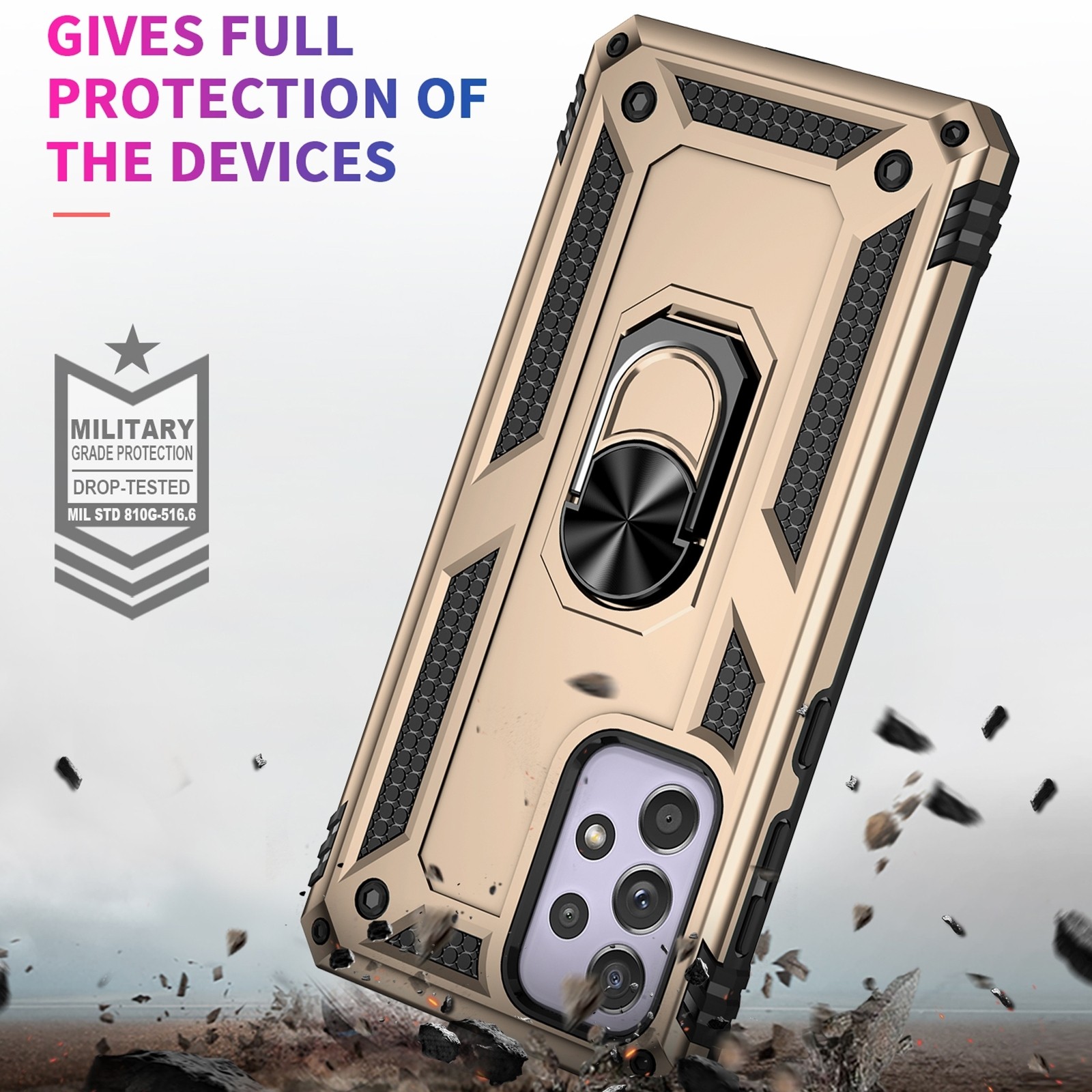 Samsung Galaxy A33 5G Θήκη Χρυσή Με Σταντ Shockproof TPU + PC Phone Case Gold