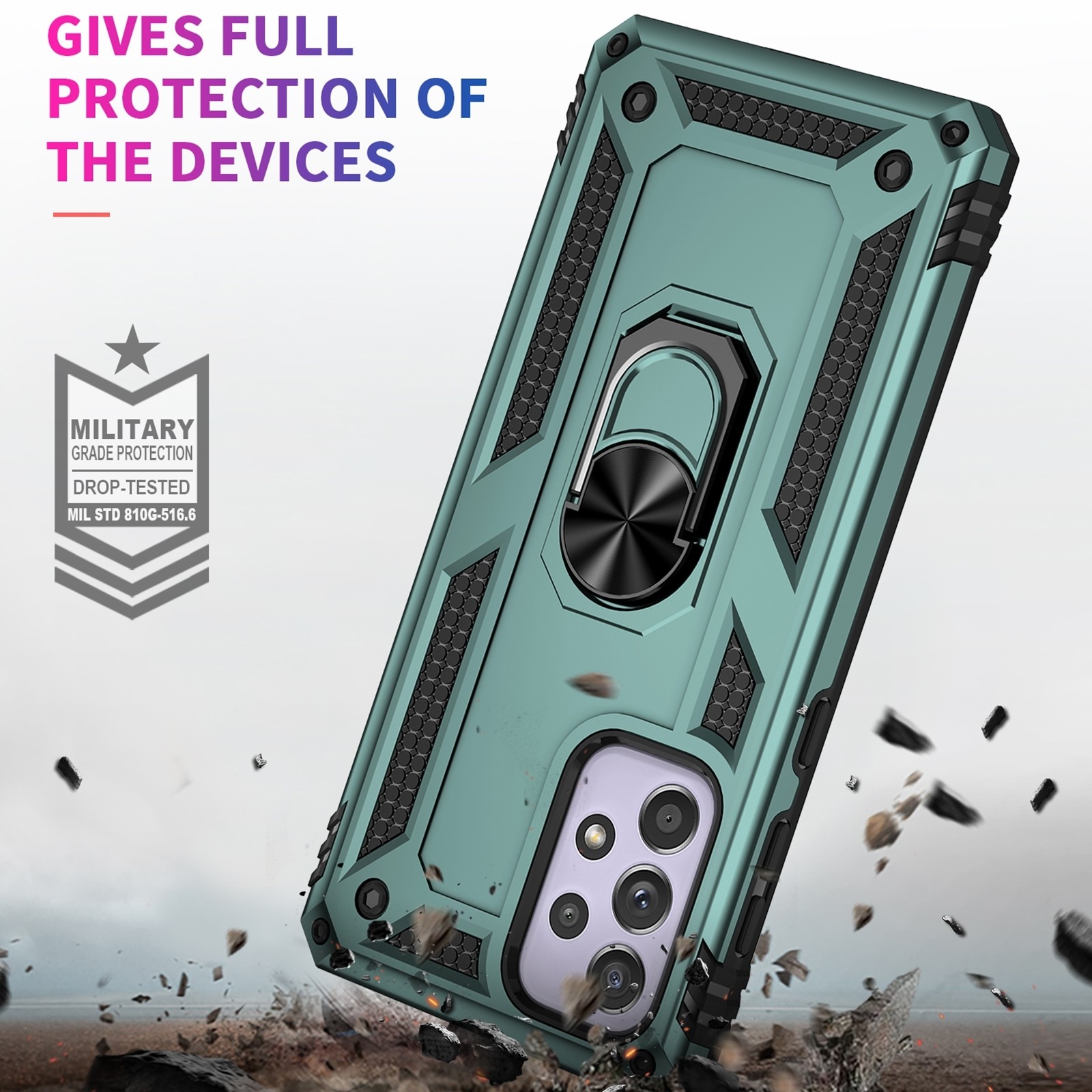 Samsung Galaxy A33 5G Θήκη Σκούρο Πράσινη Με Σταντ Shockproof TPU + PC Phone Case Dark Green
