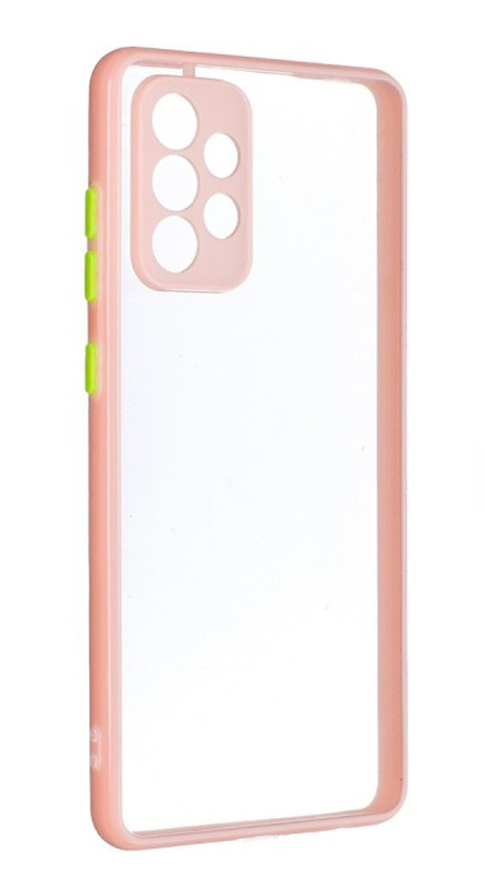 Forcell Samsung Galaxy A72 4G / A72 5G Contrast Color Button Θήκη Σκληρή Διάφανη - Pink