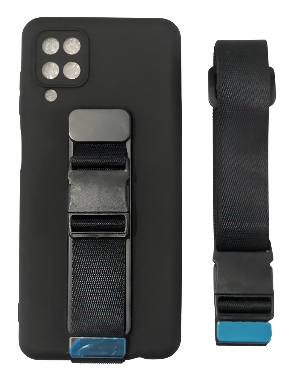 Forcell Samsung Galaxy A12 / M12 Lanyard Rope Θήκη Σιλικόνης - Black