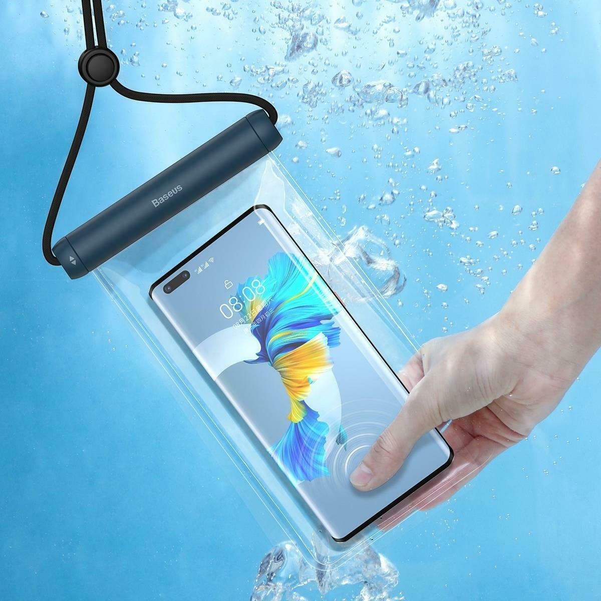 Αδιάβροχη Θήκη Baseus Transparent Waterproof Bag έως 7.2" Μπλε