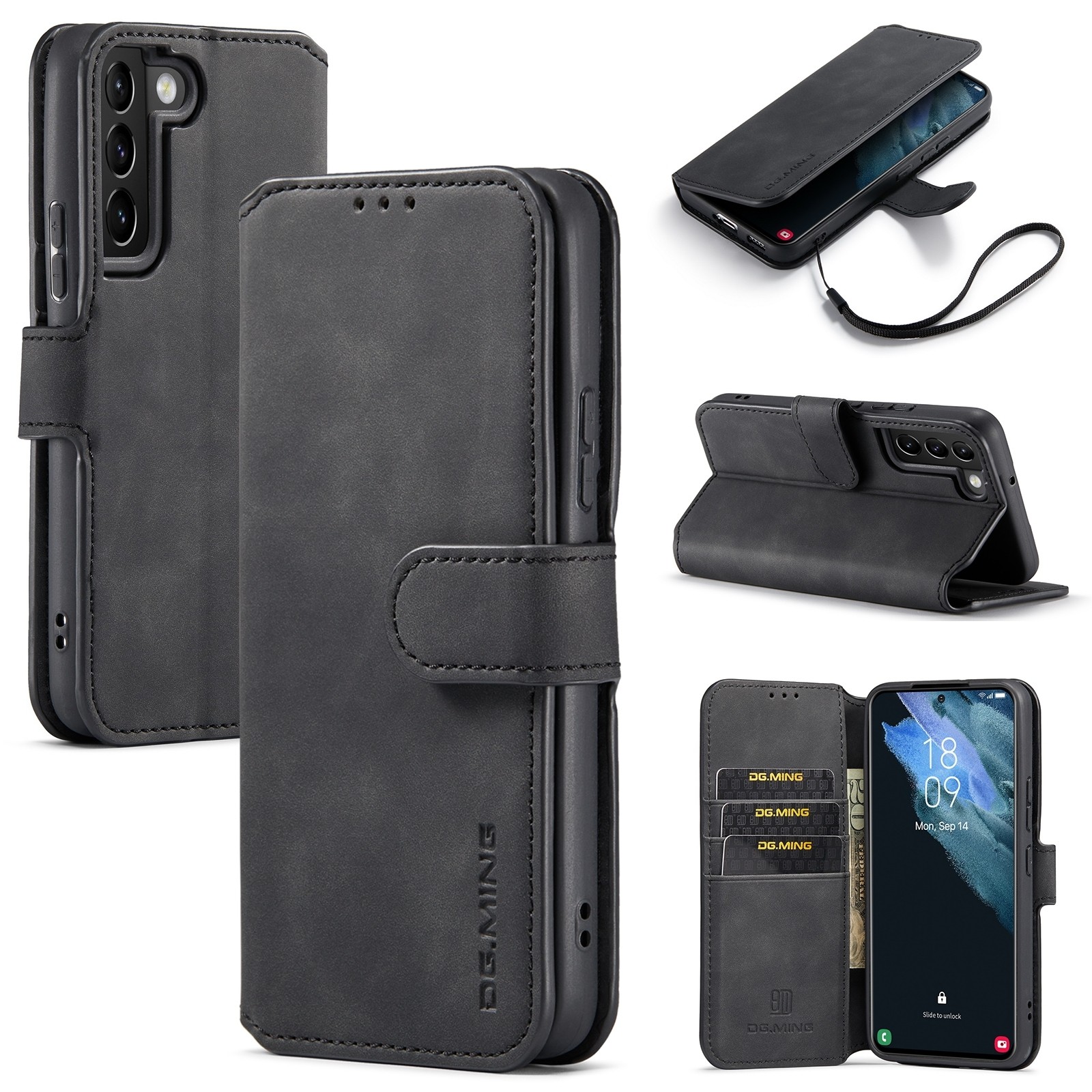 Samsung Galaxy S22 Plus 5G Θήκη Βιβλίο Μαύρο DG.MING Retro Oil Side Horizontal Flip Case Black