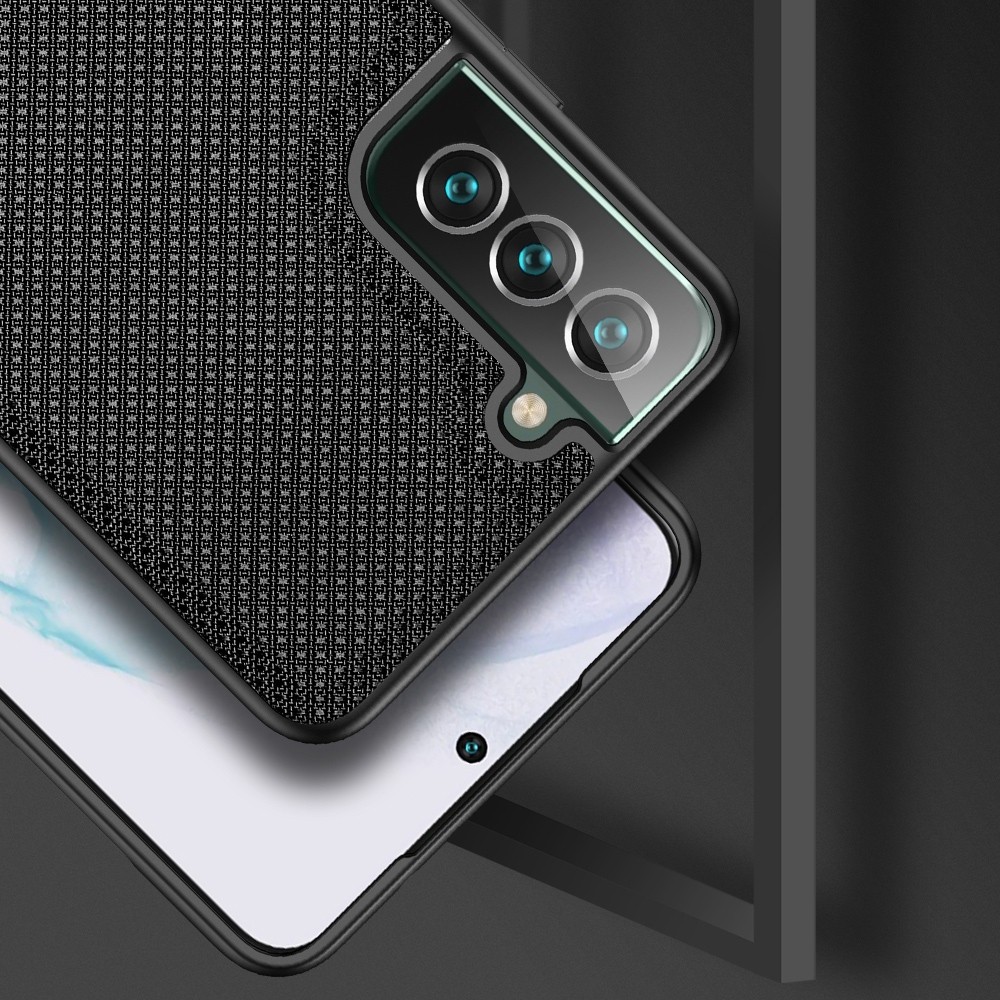 Samsung Galaxy S22 Plus 5G Θήκη Μαύρη με Πλαίσιο Σιλικόνης και Επένδυση από Ύφασμα DUX DUCIS Fino Series PU + TPU Phone Case