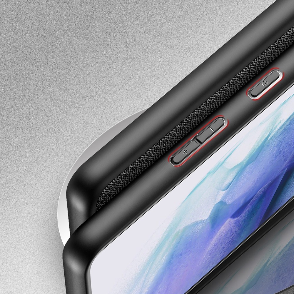 Samsung Galaxy S22 Plus 5G Θήκη Μαύρη με Πλαίσιο Σιλικόνης και Επένδυση από Ύφασμα DUX DUCIS Fino Series PU + TPU Phone Case
