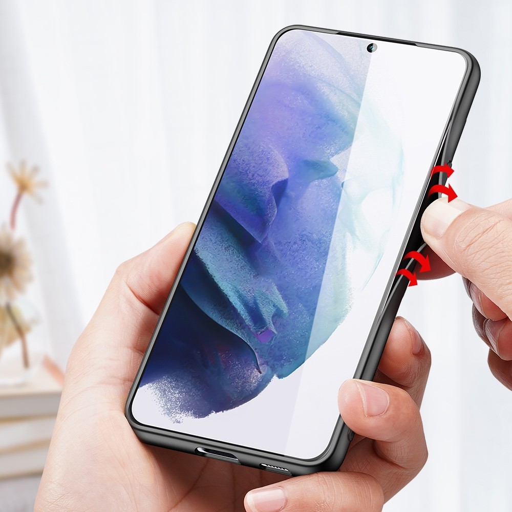 Samsung Galaxy S22 Plus 5G Θήκη Μαύρη με Πλαίσιο Σιλικόνης και Επένδυση από Ύφασμα DUX DUCIS Fino Series PU + TPU Phone Case
