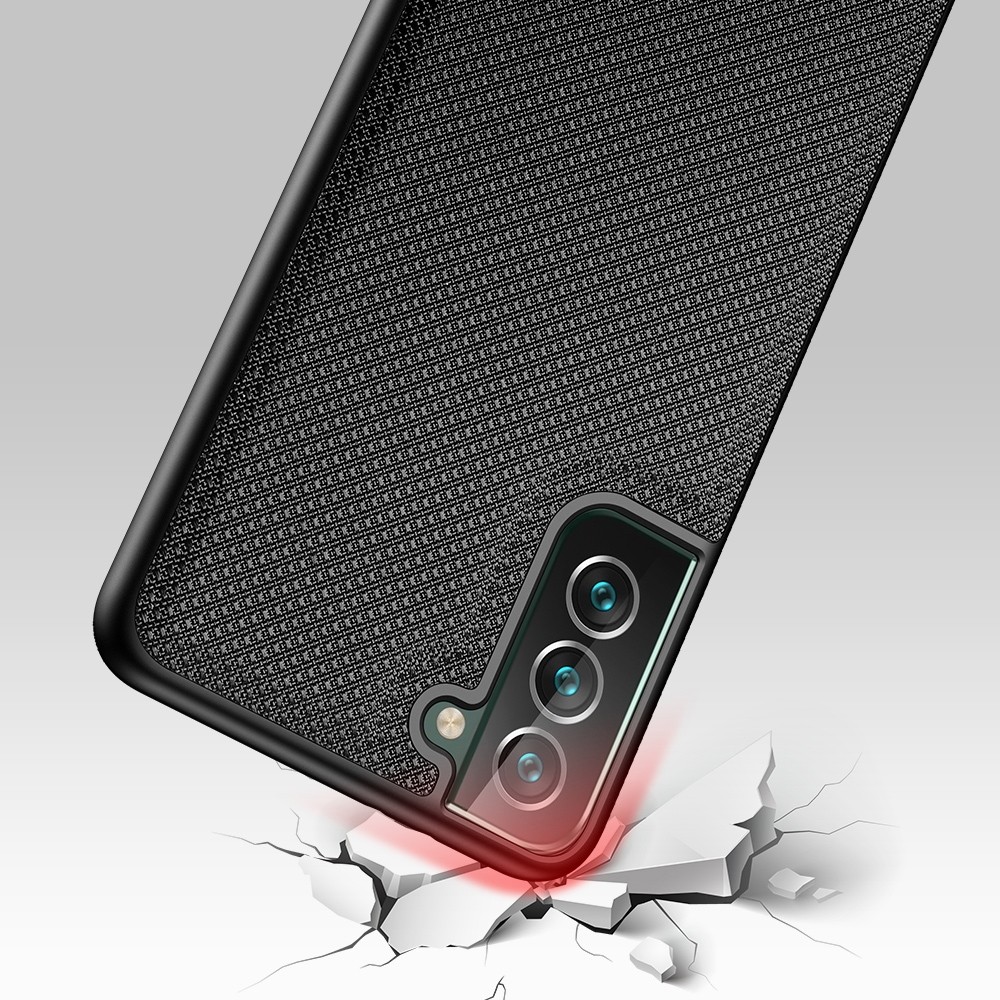 Samsung Galaxy S22 Plus 5G Θήκη Μαύρη με Πλαίσιο Σιλικόνης και Επένδυση από Ύφασμα DUX DUCIS Fino Series PU + TPU Phone Case