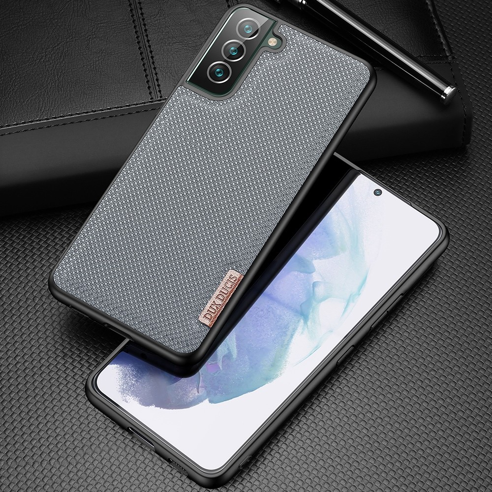 Samsung Galaxy S22 Plus 5G Θήκη Απαλό Μπλε με Πλαίσιο Σιλικόνης και Επένδυση από Ύφασμα DUX DUCIS Fino Series PU + TPU Phone