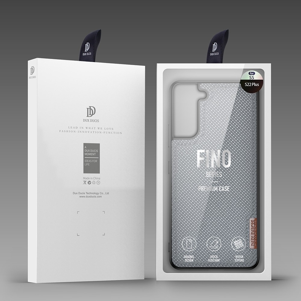 Samsung Galaxy S22 Plus 5G Θήκη Απαλό Μπλε με Πλαίσιο Σιλικόνης και Επένδυση από Ύφασμα DUX DUCIS Fino Series PU + TPU Phone