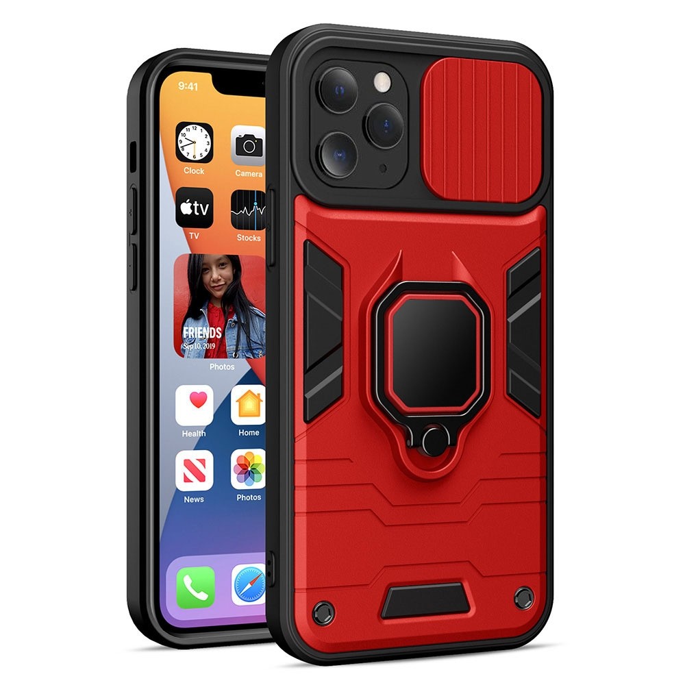 Samsung Galaxy S22 Plus 5G Σκληρή Θήκη Κόκκινη Με Σταντ Ring Lens Case Red
